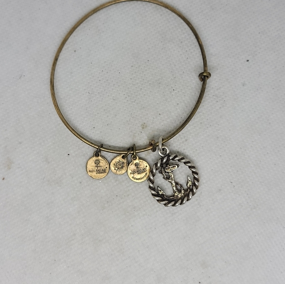 Alex and Ani Nautical Anchor Charm Bangle in Gold-Tone Brass - Picture 5 of 6